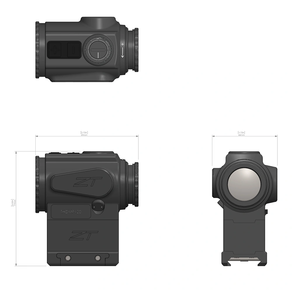 ZeroTech Thrive HD Micro Prism 1x Prism Dot Reticle Illuminated