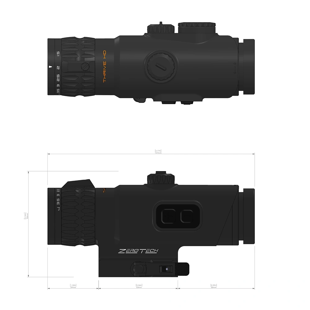 ZeroTech Thrive HD Variable Prism 1-4x24 RAP-R Illuminated Prism Scope