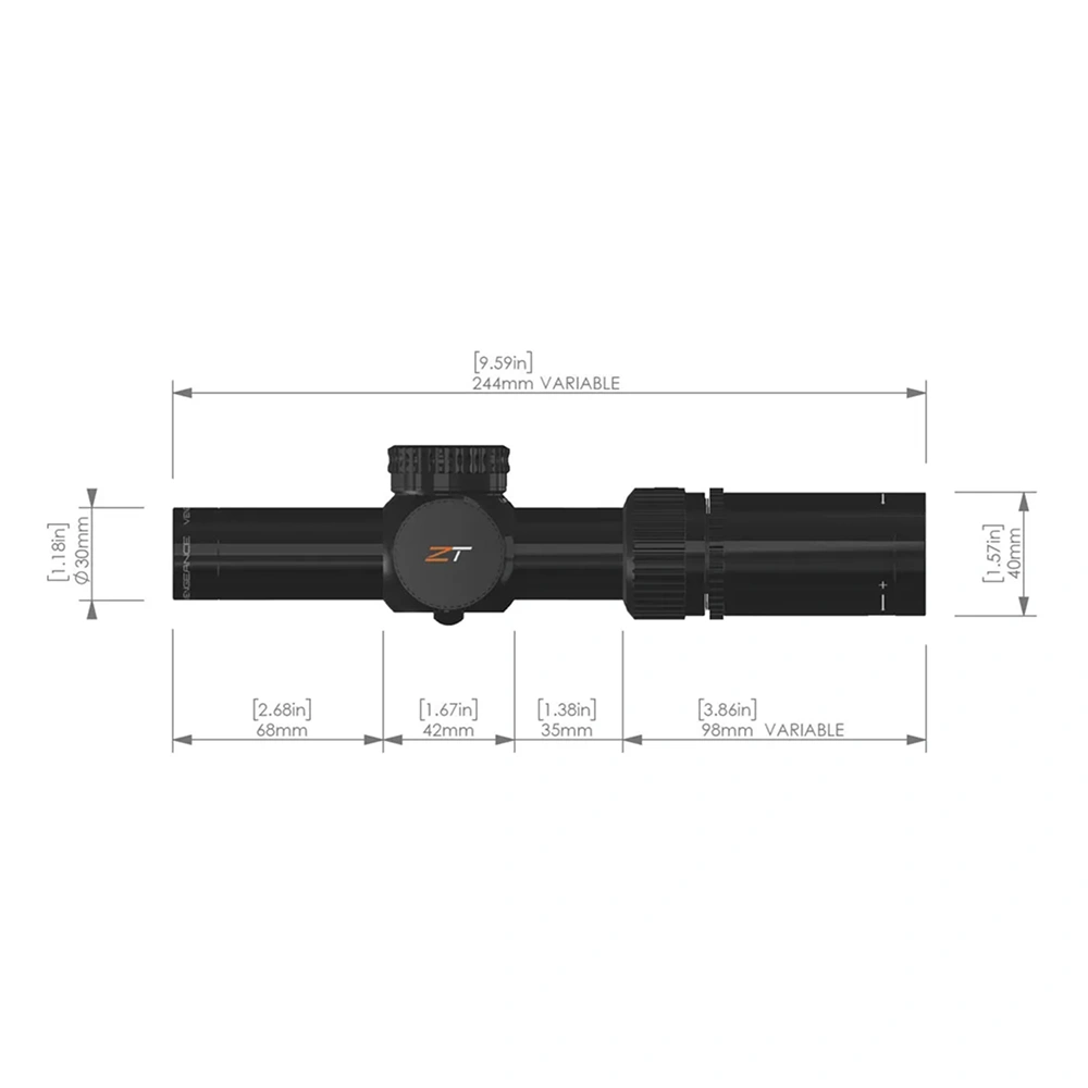 ZeroTech Vengeance 1-4x24 LPVO SFP RAR Illuminated Riflescope